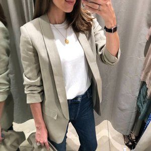 Zara Gray Linen Blazer